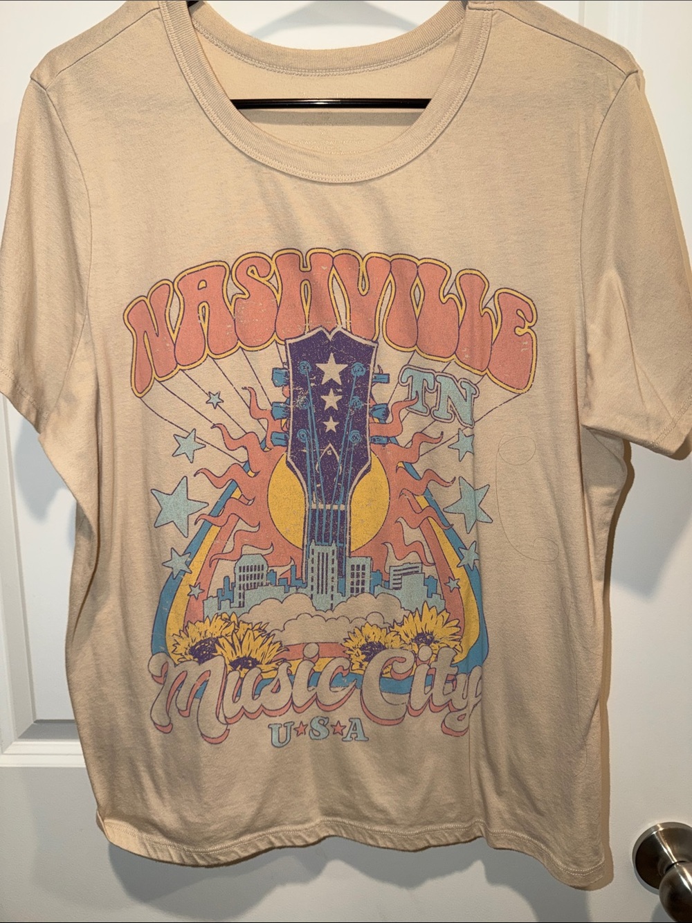 Nashville Music City Graphic Tee - Cream